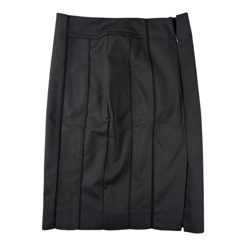 White‎ House Black Market Perfectform Women's 0 Black Pencil Mesh Peep Back Slit